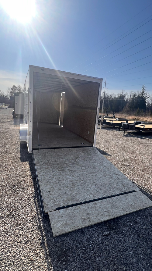 2026 Discovery Rover ET - White Alumi-Tech enclosed trailer, showcasing its sleek design and advanced features.