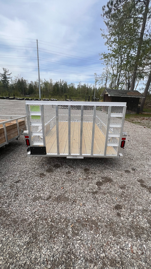 2025 BNM 7x12 Low Side Aluminum Utility Trailer with fold-in gate and aluminum wheels