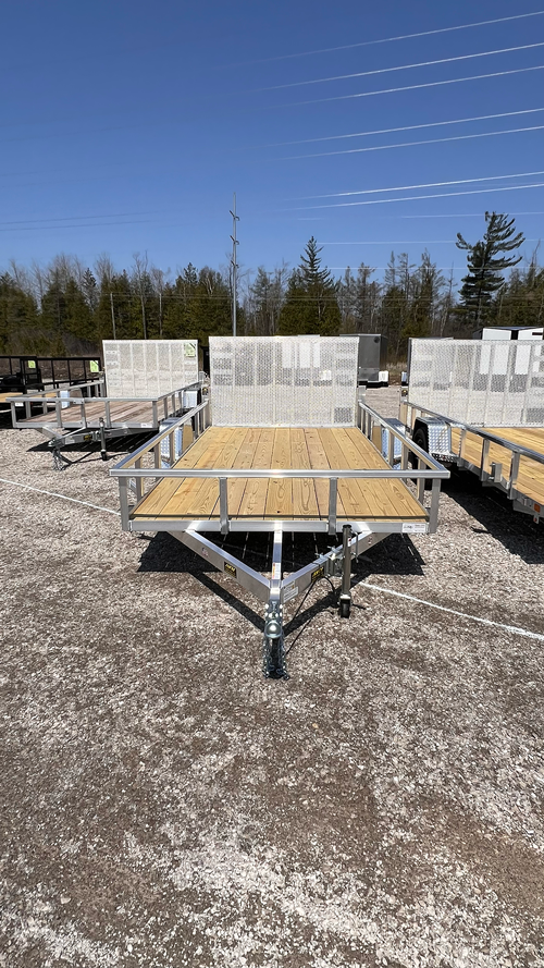 2025 BNM 7x14 Low Side Aluminum Utility Trailer with fold-in gate and treated wood floor