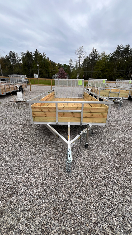 2025 BNM 7x14 High Side Utility Trailer with aluminum frame and fold-in gate
