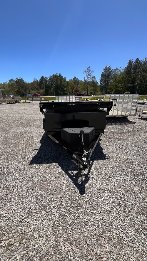 2025 BNM 6x10 Heavy Duty Dump Trailer with barn doors, tarp hood, and poly box