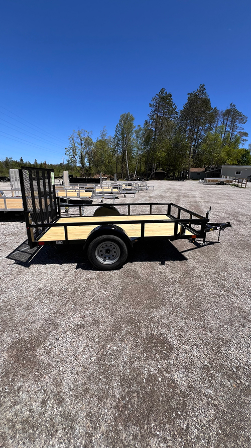 2025 BNM 6x10 Heavy Duty Low Side Utility Trailer with fold-in gate and spring axle
