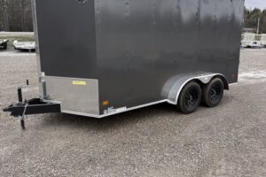 721BE1428TW202377_DHW7X14TA35_01 2026 Darkhorse 7x14 charcoal wedge enclosed trailer 1500 Series