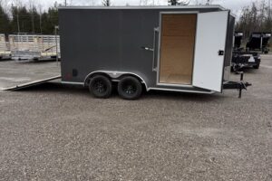 721BE1428TW202377_DHW7X14TA35_07 2026 Darkhorse 7x14 charcoal wedge enclosed trailer 1500 Series
